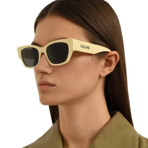 NEW CELINE WOMEN SQUARE SUNGLASSES CELINE CL40197U 39A BEIGE GREY EYEWEAR